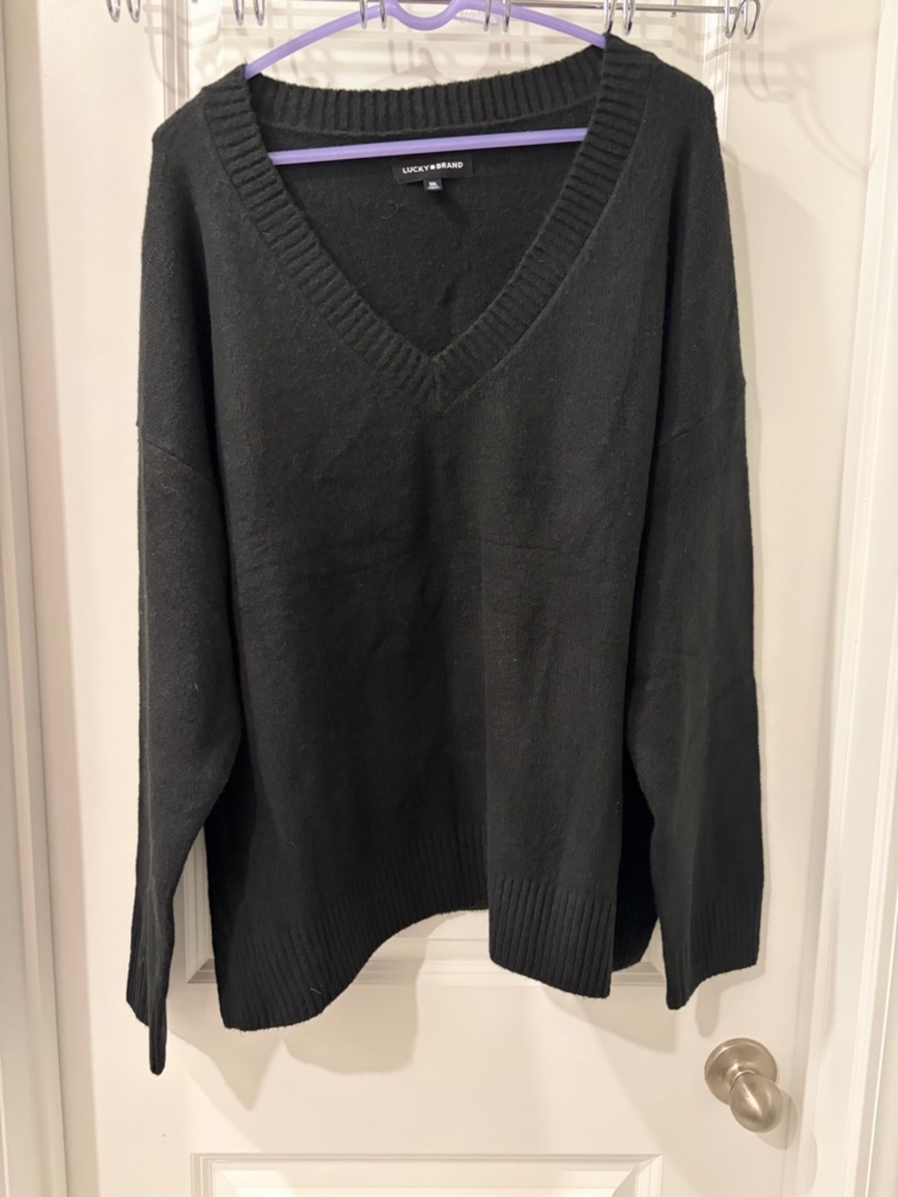 Lucky Brand Plus Size XXL, EUC, 
Black V-neck Sweater